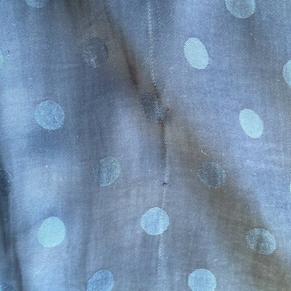 🍀sale satin-like polka dot navy blue shirt dress - Picture 4 of 7